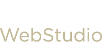 Logo studia internetowego na białym tle o prostym i przejrzystym designie.